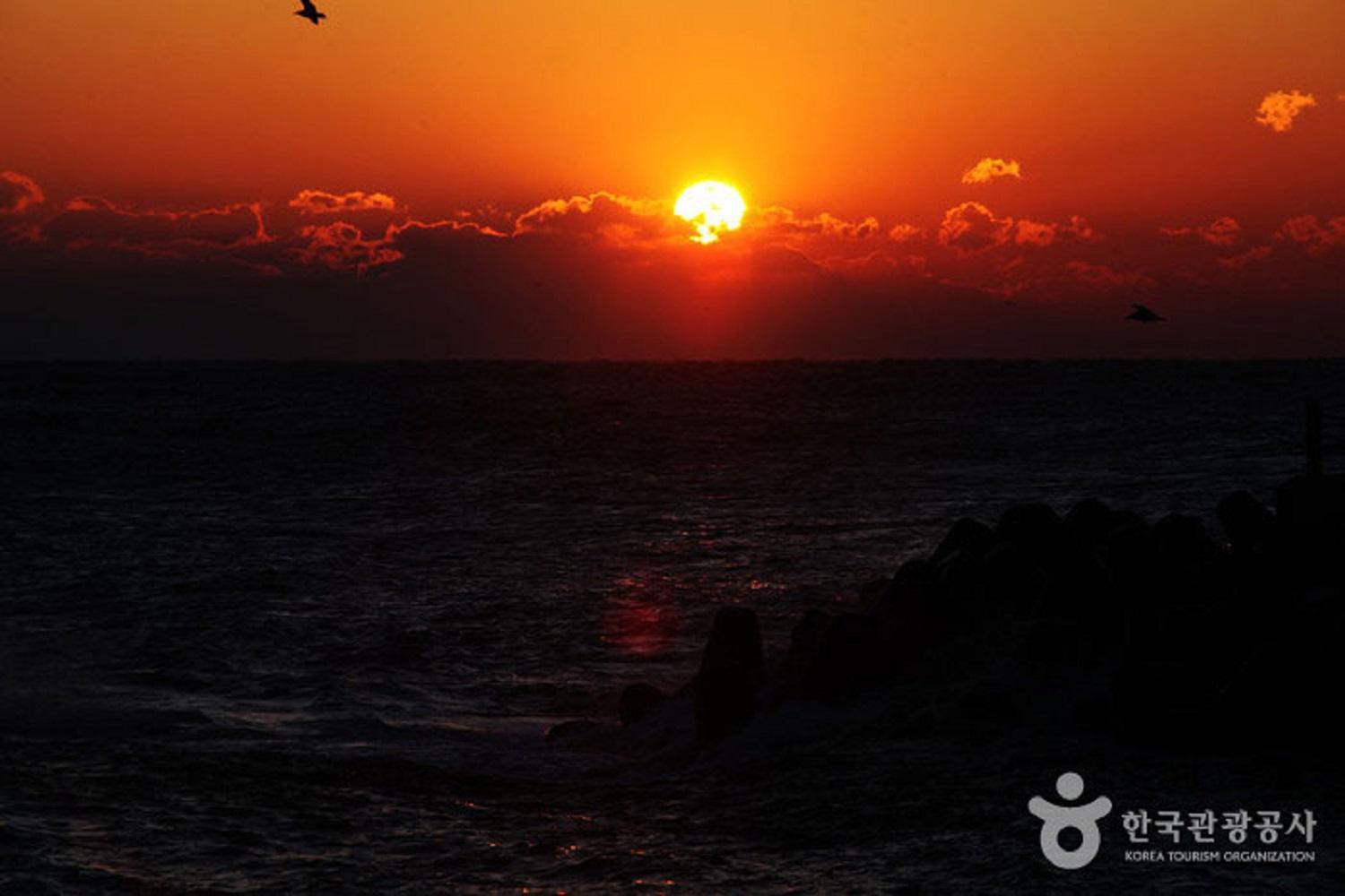พระอาทิตย์ขึ้น หาดคยองโพ(경포대해수욕장)