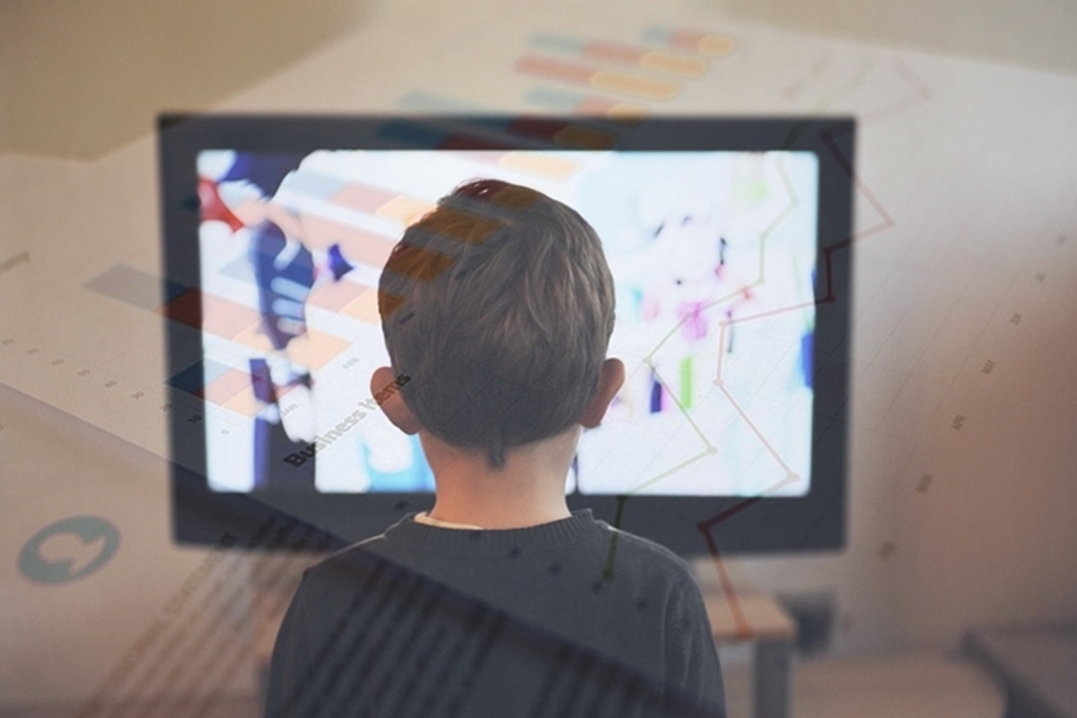 child watching television