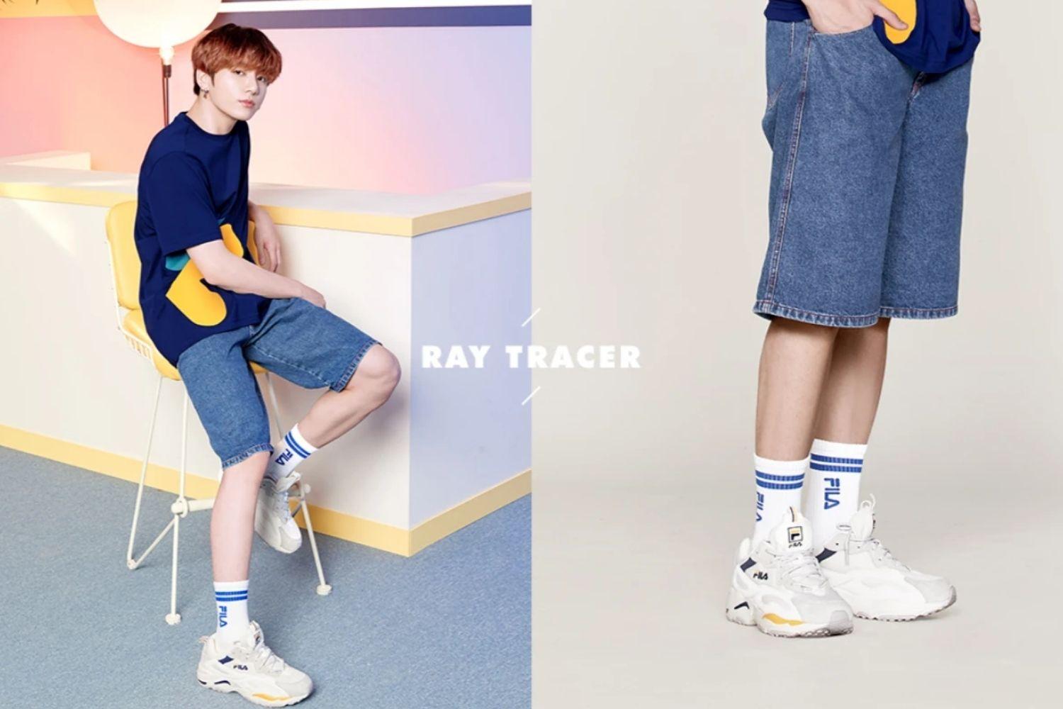 bts và giày fila RAY TRACER