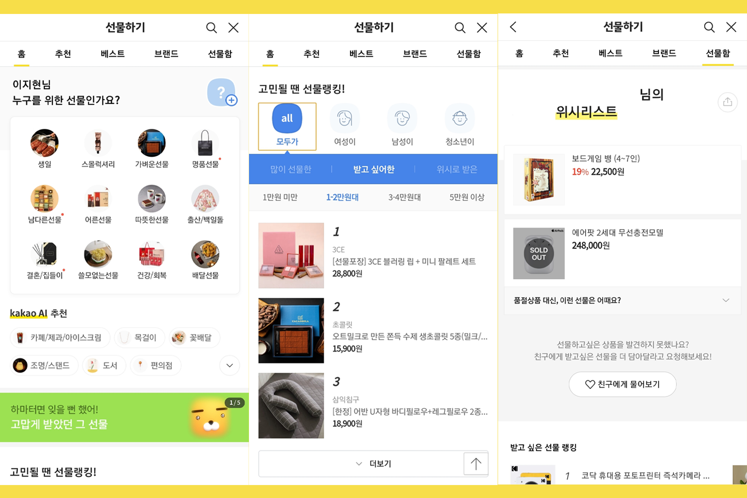 Kakaotalk Gift Page