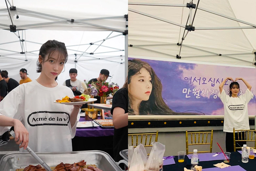 活動現場上的帳篷下提供餐盤的應援活動