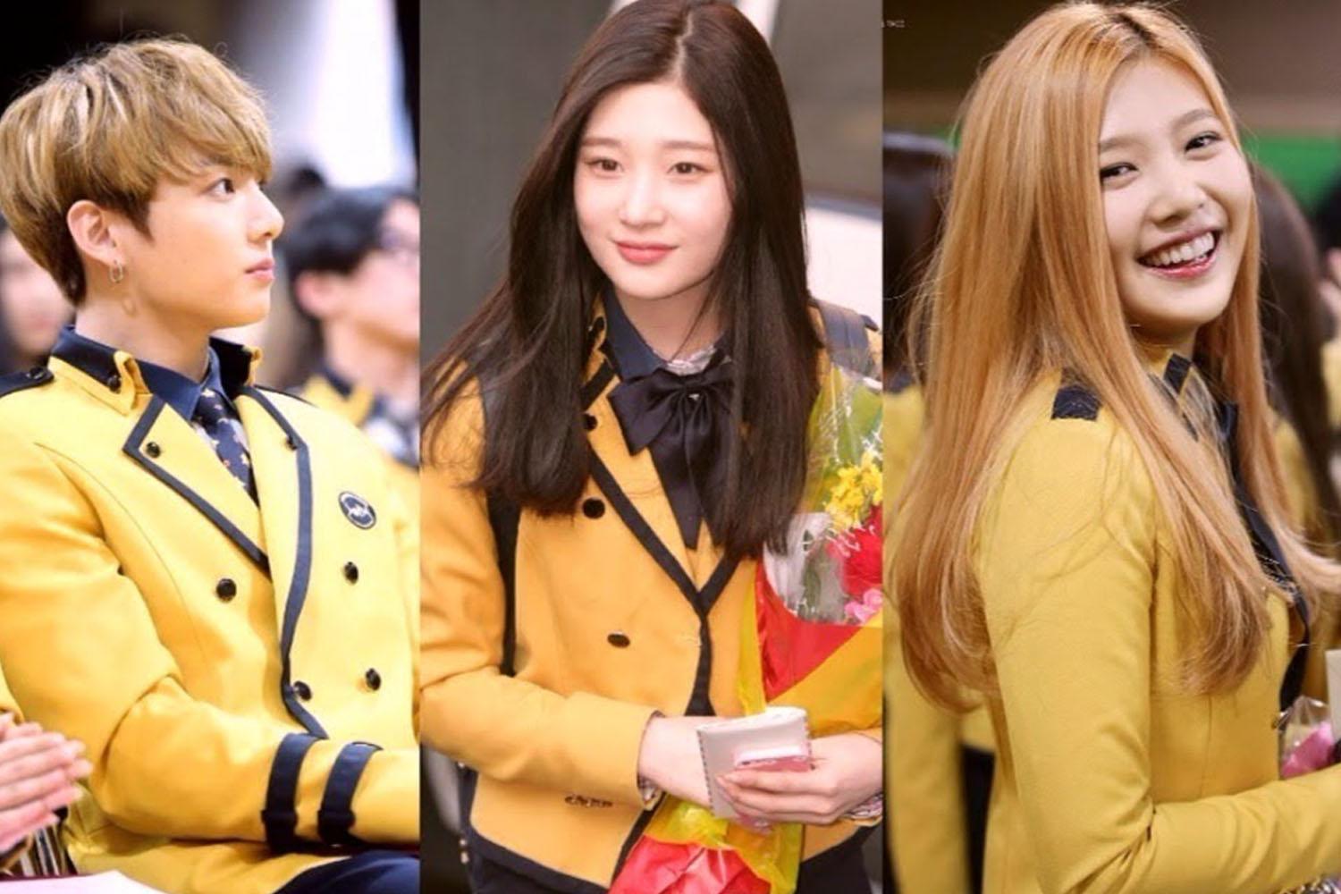 จองกุก BTS, จอย Red Velvet, แชยอนในชุดนักเรียน SOPA