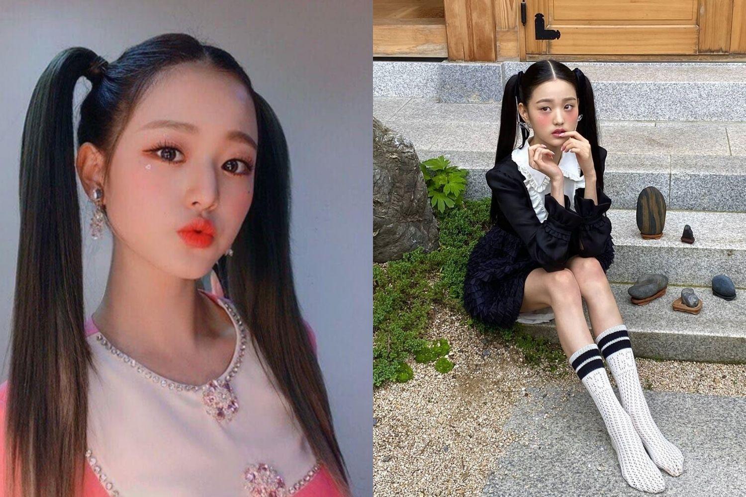  IZ*ONE Won Yong buộc tóc 2 bên