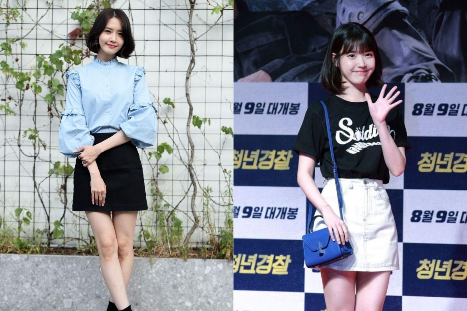 snsd yoona, IU mặc Chân váy chữ A ngắn 