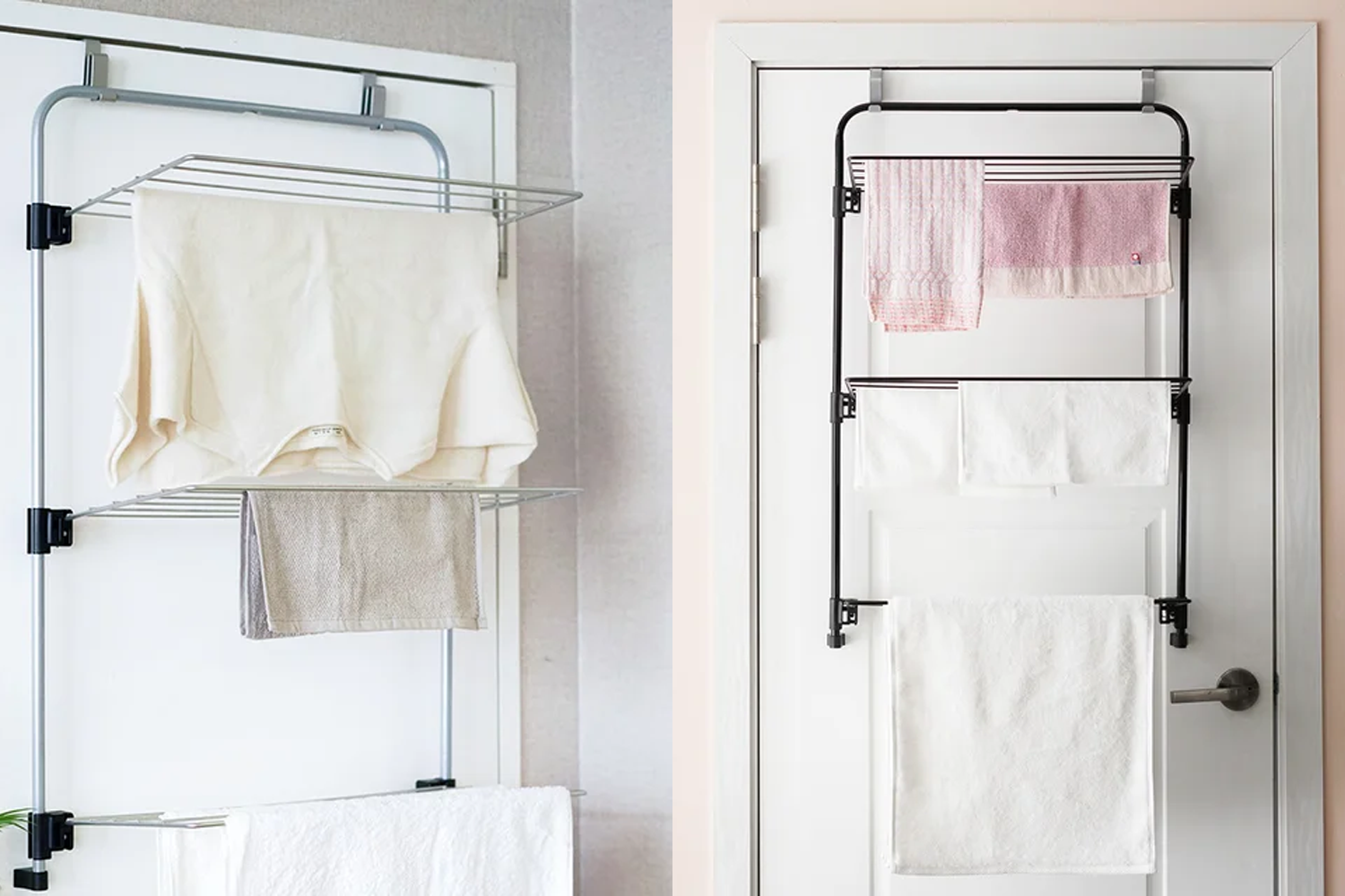 laundry hanging on wall