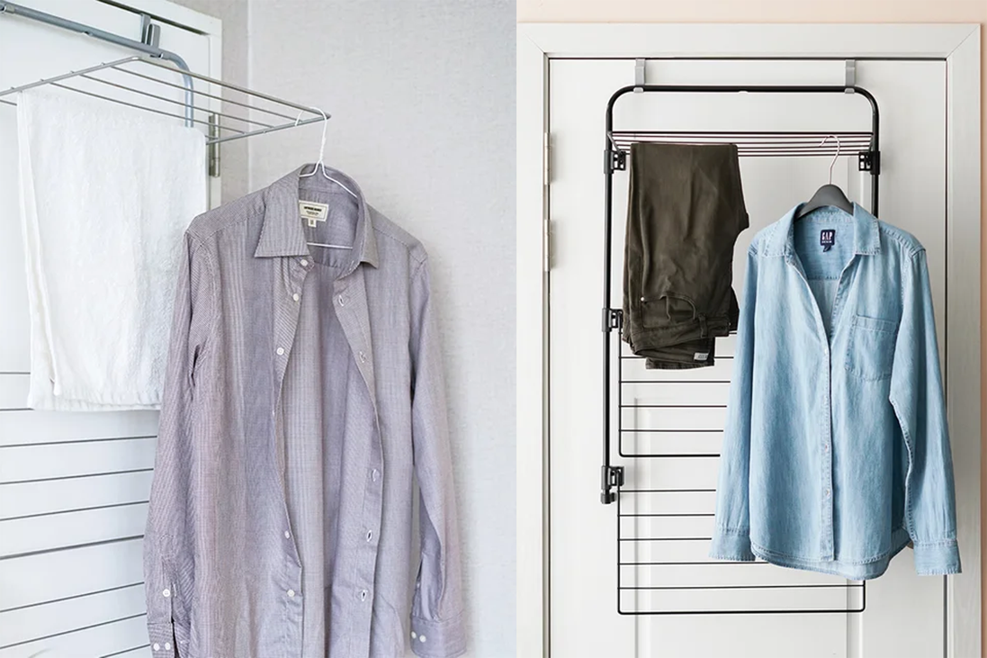 門板用曬衣架在小空間One Room內的使用情景. 대만어 ALT 텍스트 : 使用於小空間One Room中的門板式曬衣架