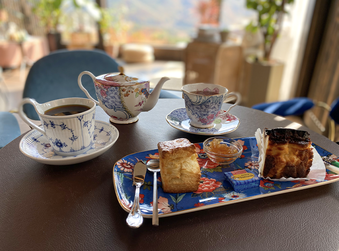 Tea and scones on a table