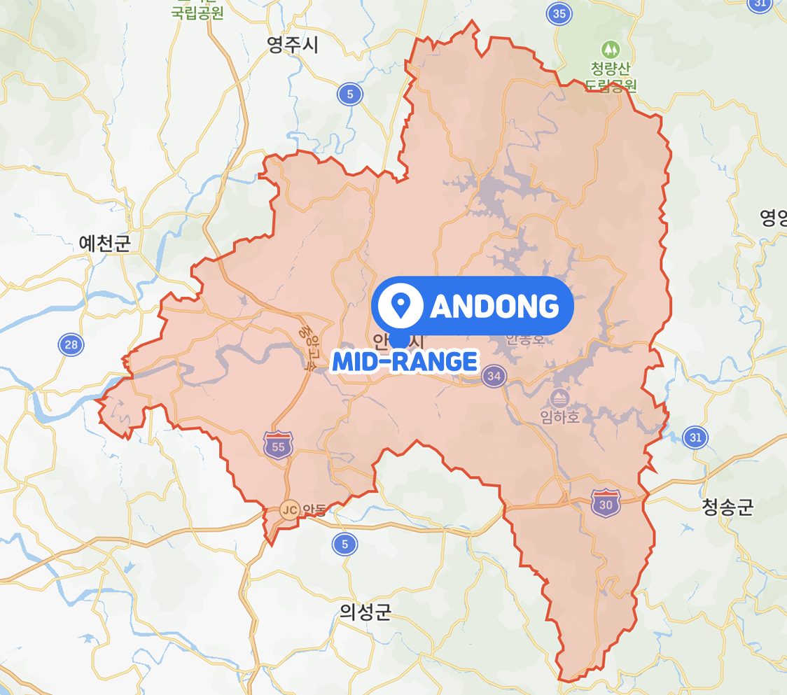 Quán cà phê hanok tọa lạc tại Andong với không gian trang nhã và thư giãn.