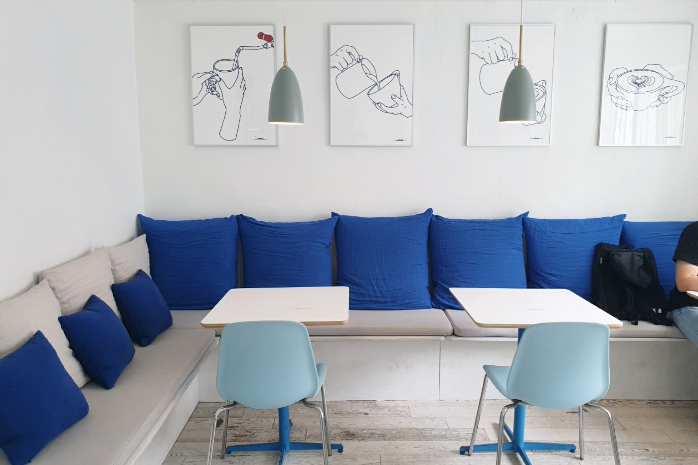 blue cushions on seats DEEP BLUE LAKE