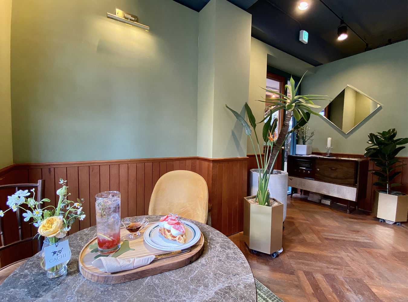 Những quán cà phê theo chủ đề màu xanh lá cây ở Seoul mà bạn cần phải ghé thăm cachi chi nhánh gangnam thiên nhiên