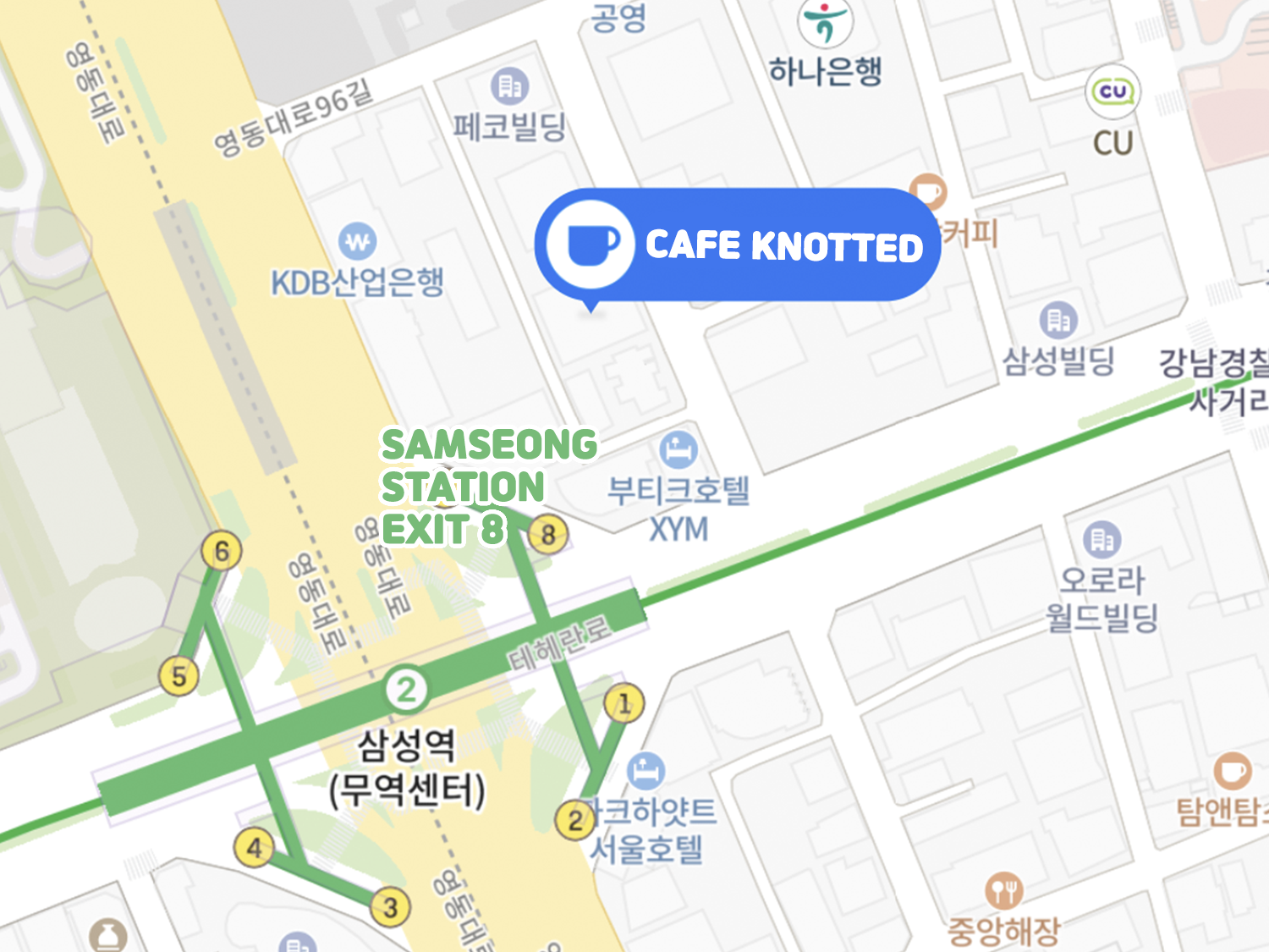 Những quán cà phê theo chủ đề màu xanh lá cây ở Seoul mà bạn cần phải ghé thăm cafe knotted chỉ đường