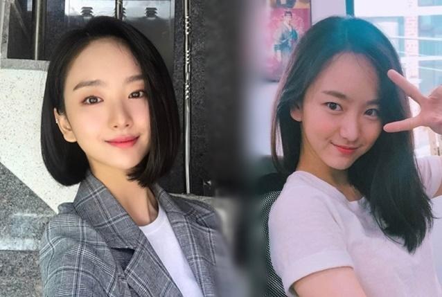 ウォン・ジナがオフショルダードレスを着ている姿