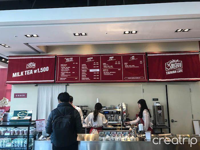 Display of Taiwanese products, including popular air fresheners, at TAIWAN CAFE in Seoul's Gangnam area.