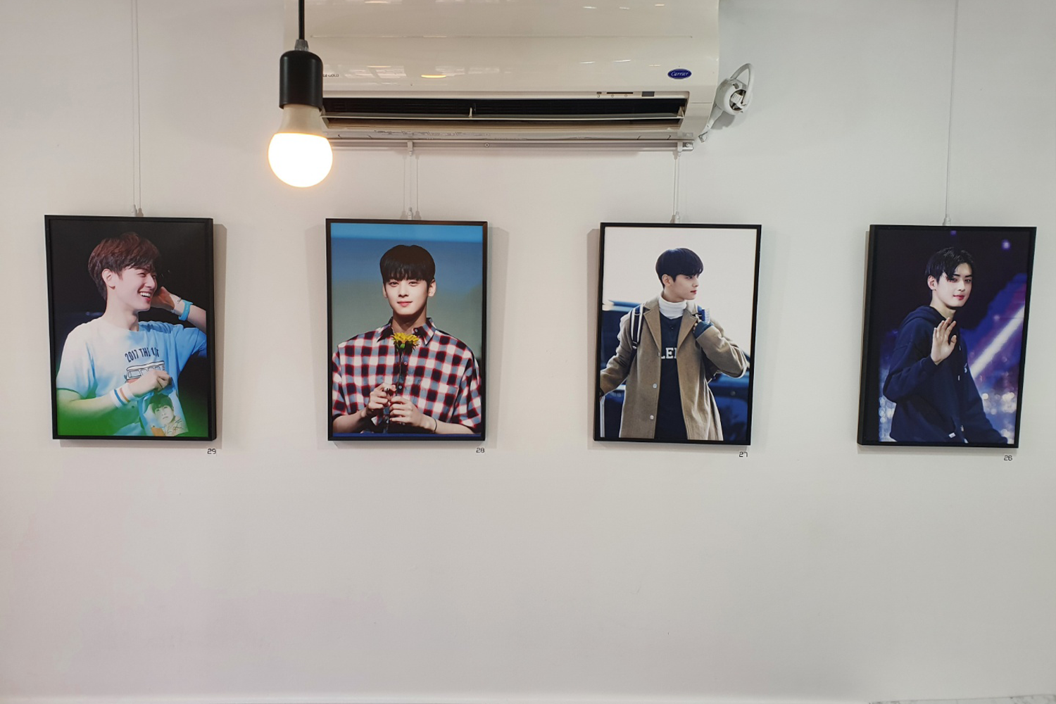 cha eun-woo photos framed on wall