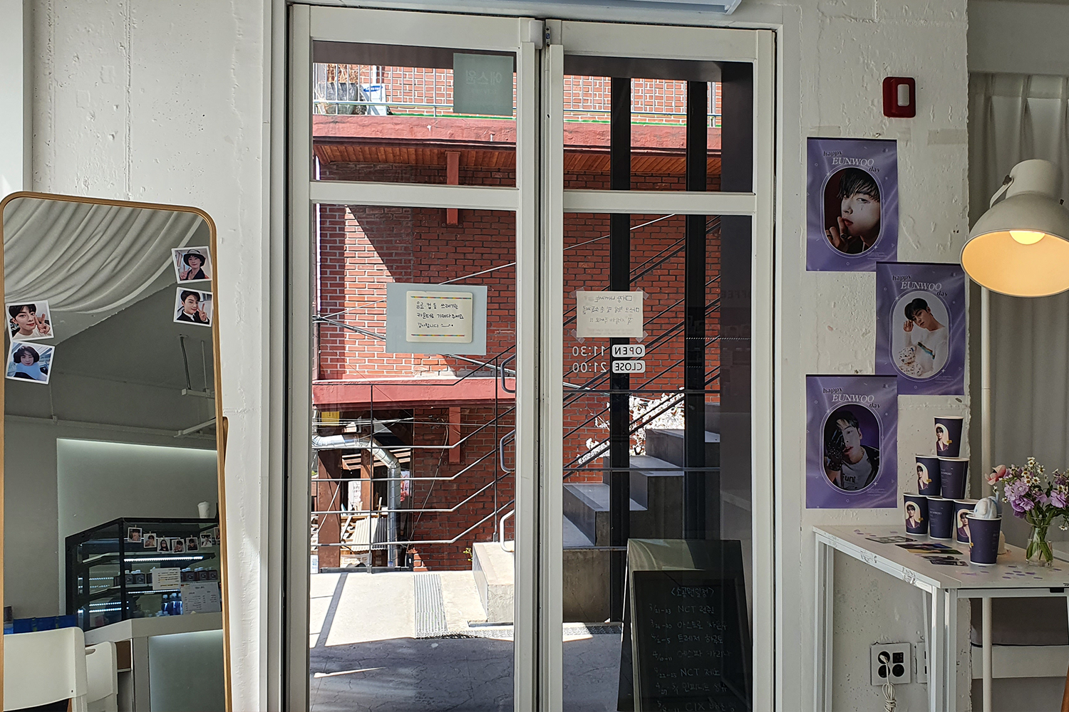 cafe door white entrance