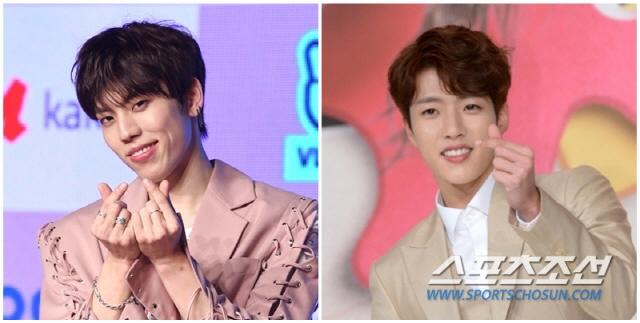 マイクを手に持ち、ステージでパフォーマンスを披露するINFINITEのメンバーたち。スポットライトが照明を照らす会場でのライブパフォーマンスシーン。