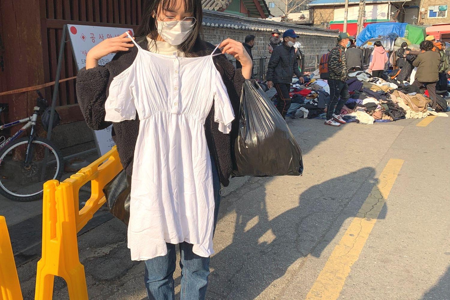 white dress at dongmyo flea market