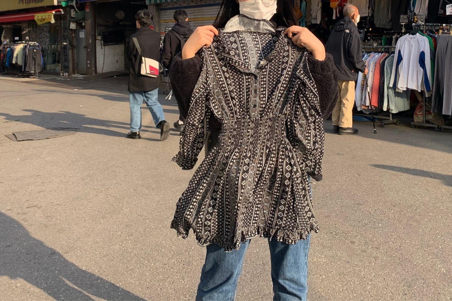 black vintage dress dongmyo flea market