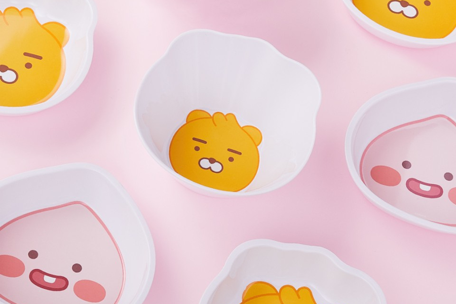 卡通圖案裝飾碗，韓國Daiso與Kakao Friends聯名商品