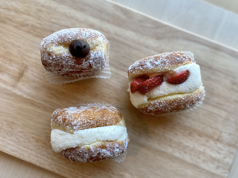 three donuts we got from cafe knotted in seoul
