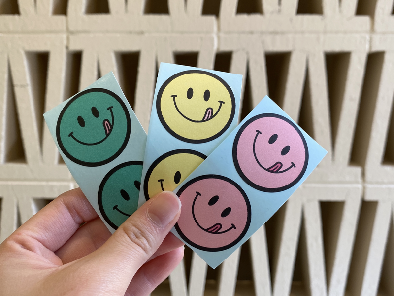 free stickers from cafe knotted