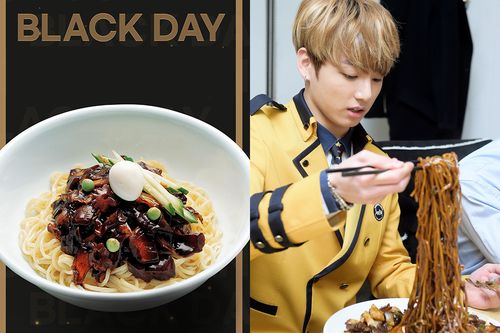 black day jungkook eating jjajangmyeon