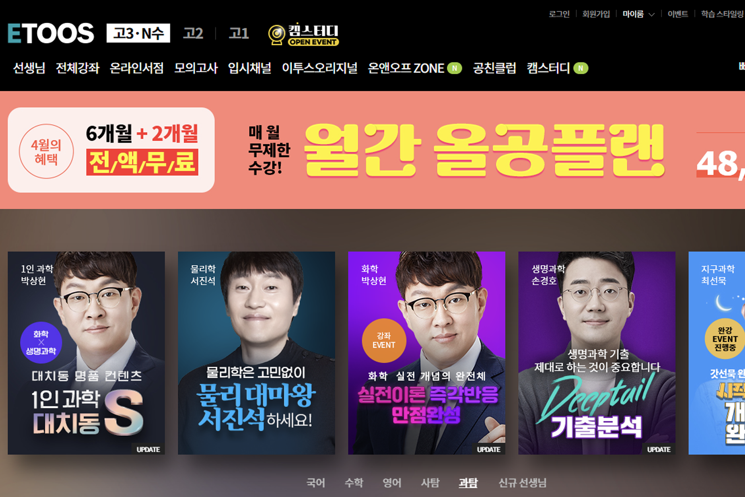 Этус вэбсайтын дэлгэцийн зурган дээр 2023 оны 4-р сарын олгодог үр дүн багц сургалтуудыг харуулж байна.