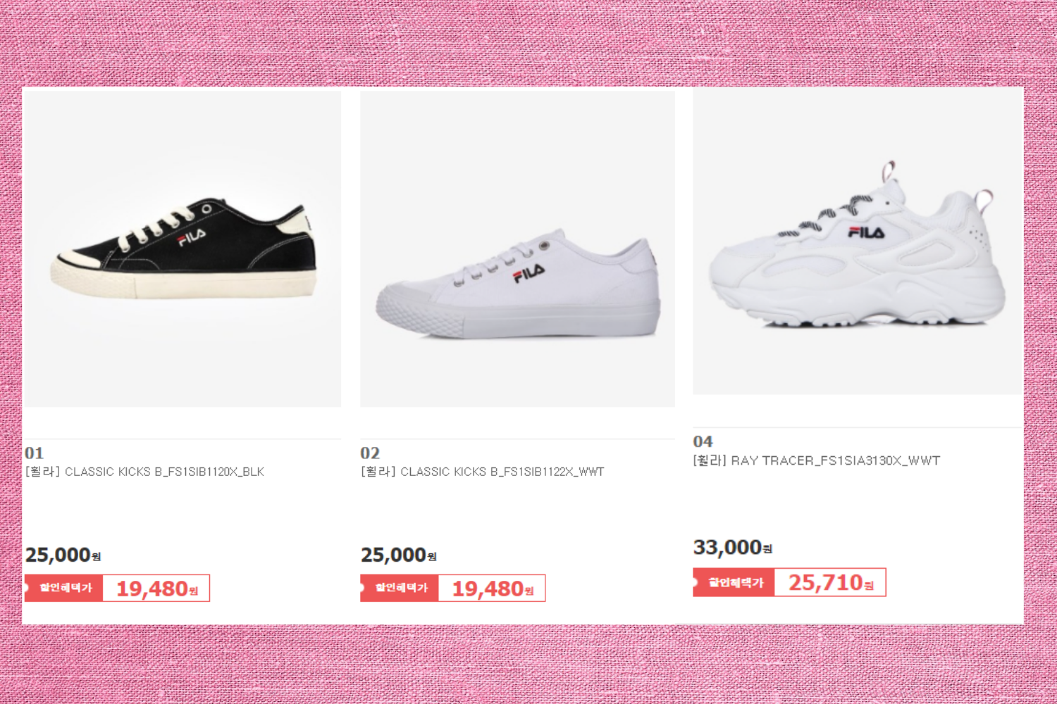 sale giảm giá tháng 4 hàn quốc fila giày