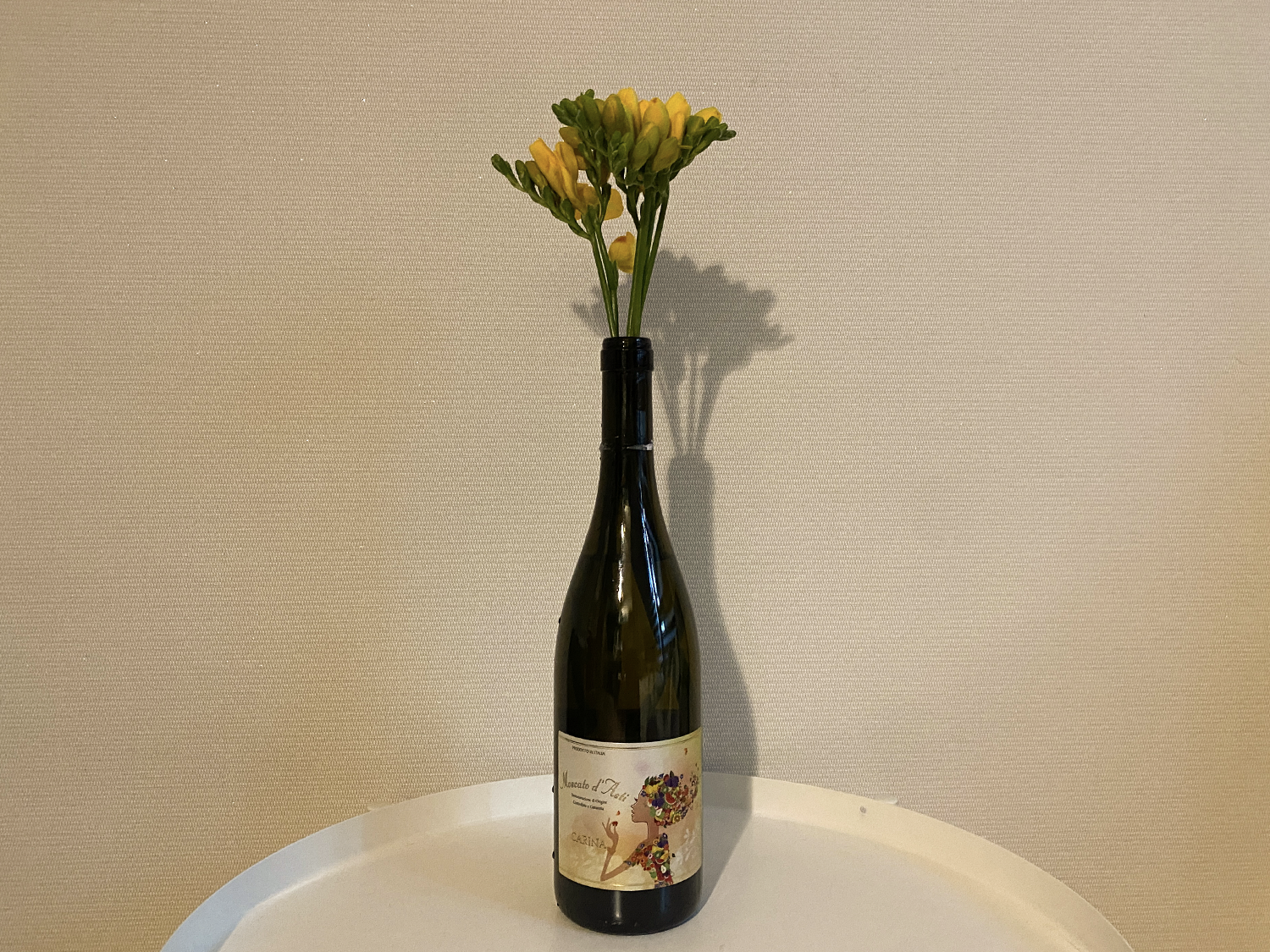 flower in wine bottle