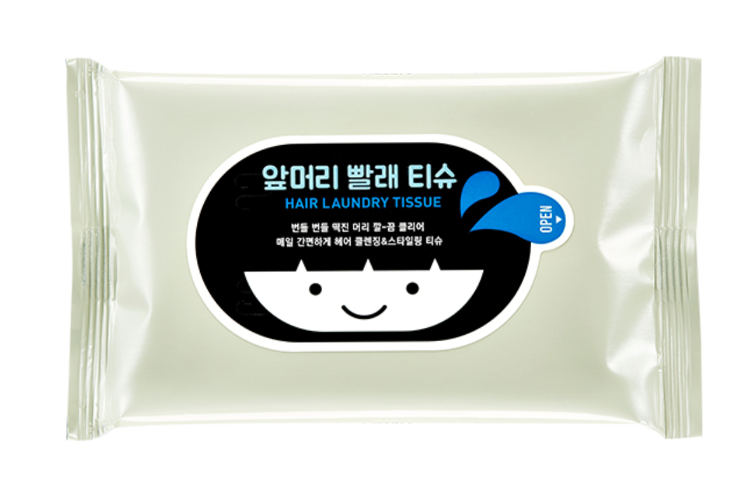 어퓨品牌的瀏海濕紙巾包裝，主要用於清潔和保持瀏海乾爽。