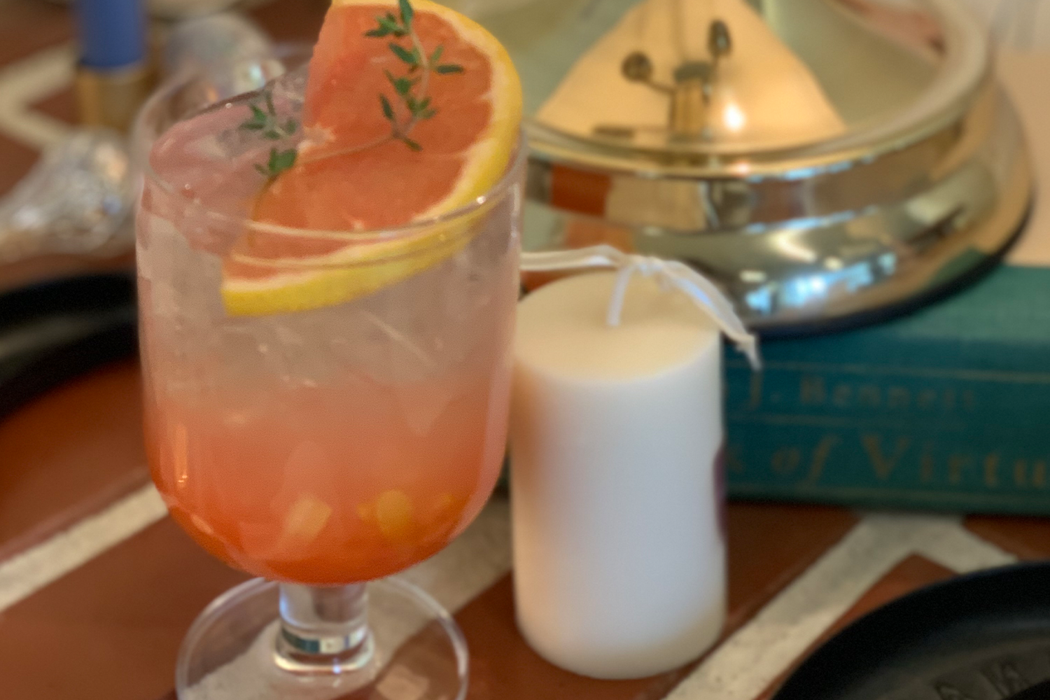 Grapefruit Ade on table at Cafe Birkin