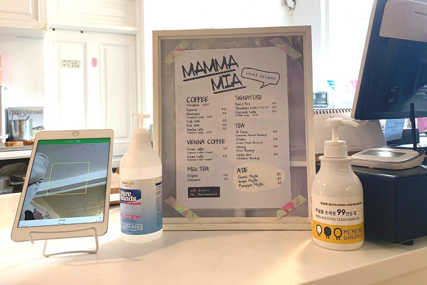 menu ở Mamma Mia, apgujeong