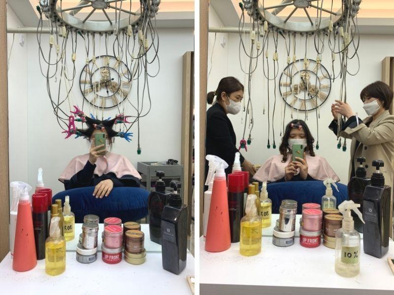 Lee Chul Hairkerker by Cécica getting hair curled