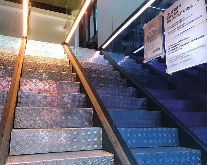 seoul tape cafe stairs