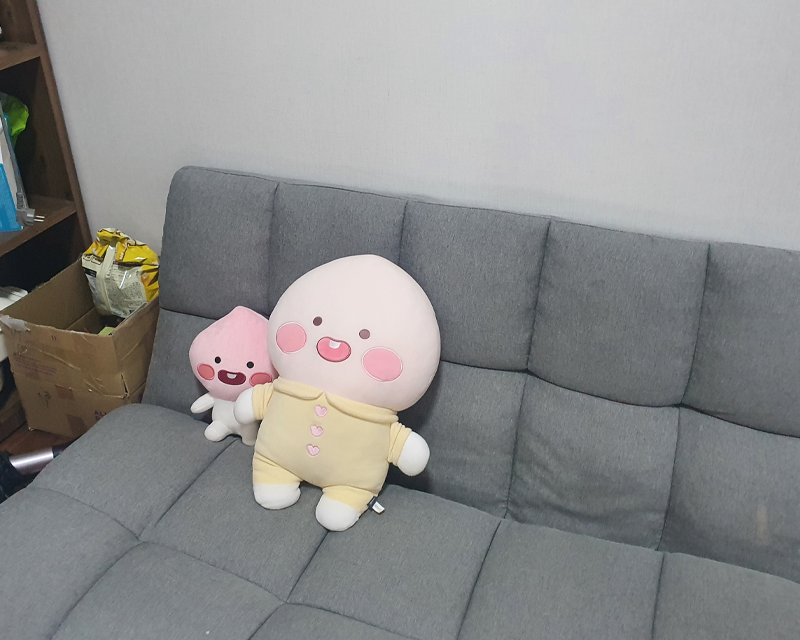 grey low folding sofa