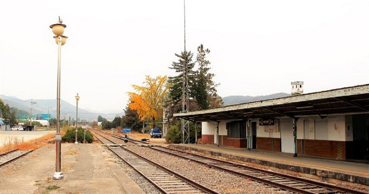 韓国のレトロな無人駅