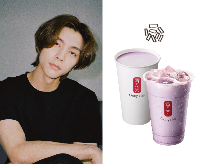 貢茶芋頭奶茶飲品，搭配椰果