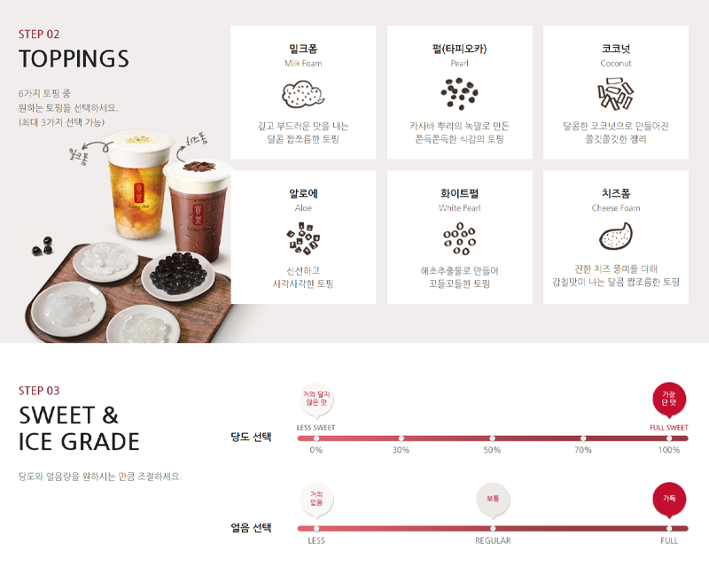 貢茶飲品搭配指南，包括配料選擇和甜度冰度調節