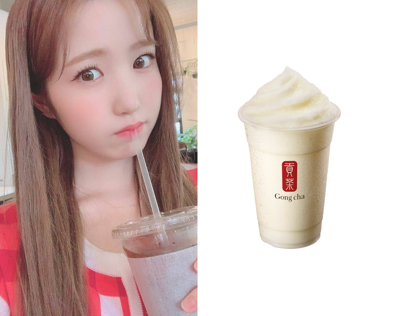Hitomi Honda drinking lemon yogurt Gong Cha