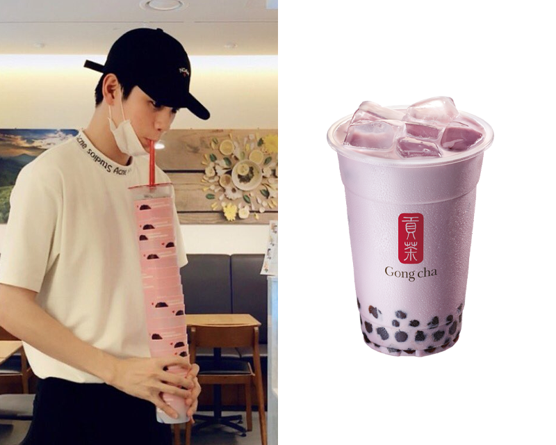 貢茶芋頭奶茶飲品，搭配珍珠，糖度70
