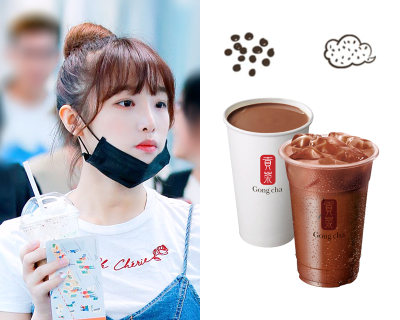 貢茶朱古力奶茶飲品，搭配奶蓋和珍珠