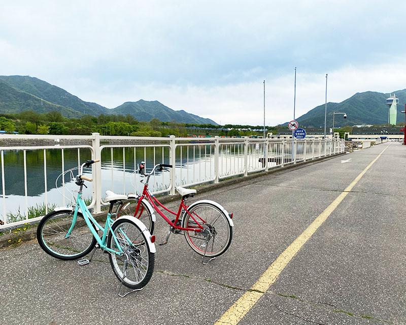 bikes near the river Hanam Tree Orphanage