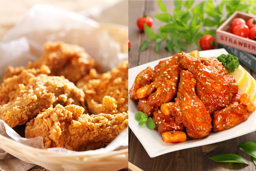 fried chicken and marinated fried chicken