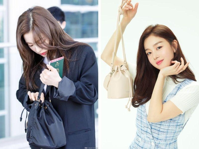 sao hàn dùng túi xô mẫu túi xách đang là xu hướng ở Hàn