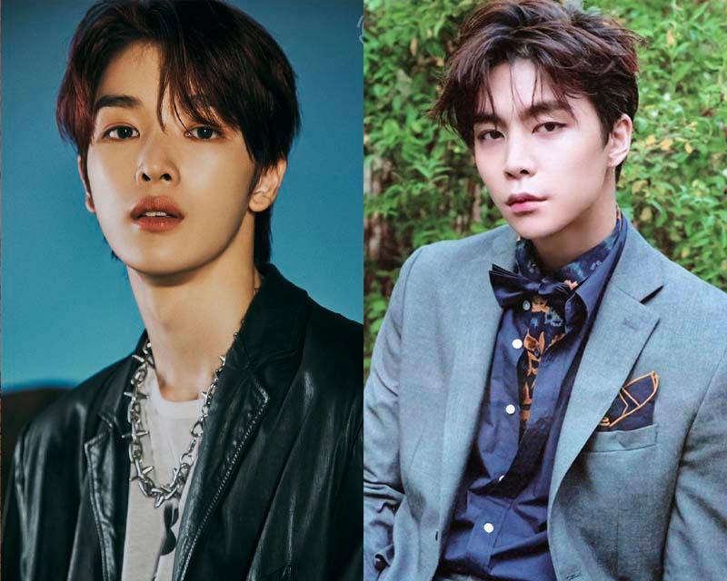 ช่วงไหล่ของไอดอลชายสองคน, สวมเครื่องประดับและเนคไทในชุดสูท, ความสูง 185 เซนติเมตร, ชองซานหรือจอห์นนี่จากวง NCT