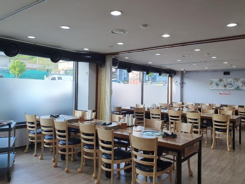 Chairs and tables at Dawon Restaurant Danyang