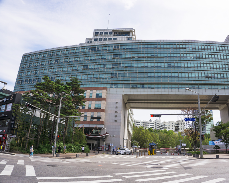 Exterior of Hongik University building in mapo-gu seoul south korea