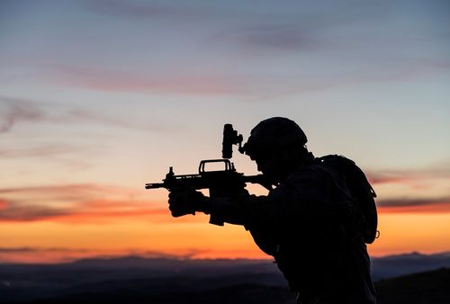 Korean Special Forces in the nightfall