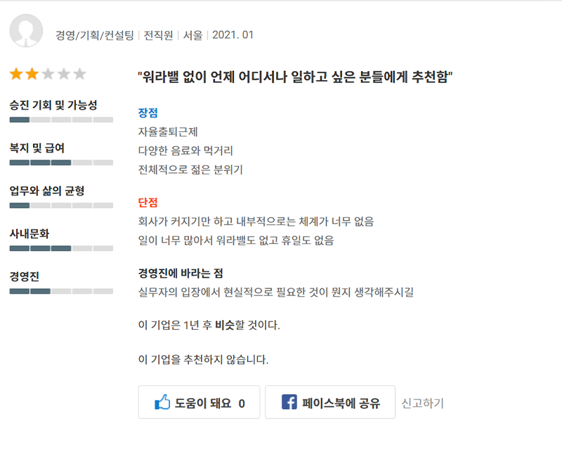 Saramin HYBE employee review in Korean