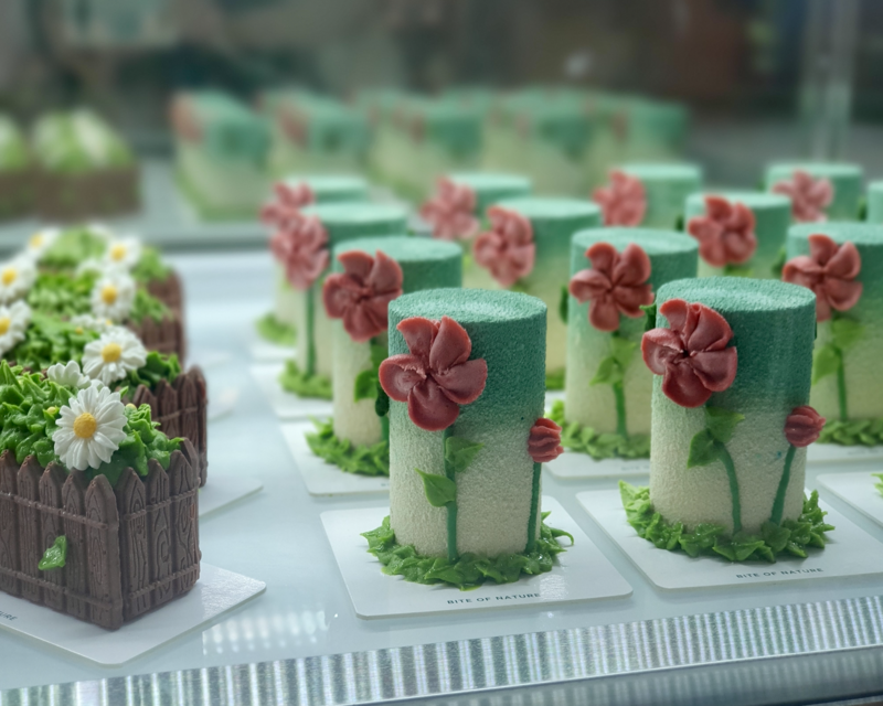 Flower desserts at Bites N Flowers by Naked Hongdae